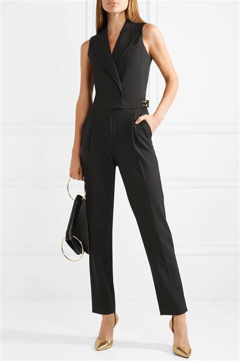 michael kors black jumpsuit gold zipper|michael kors black sequin jumpsuit.